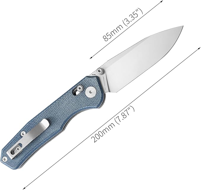 CMB Explorer Micarta Handle 14C28N Steel Blade Crossbar Lock Knife Pocket Folding Tactical Survival Camping Hiking Outdoors EDC Knife with Pocket Clip for Men Women CMB-18 (CMB-18D)