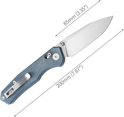 CMB Explorer Micarta Handle 14C28N Steel Blade Crossbar Lock Knife Pocket Folding Tactical Survival Camping Hiking Outdoors EDC Knife with Pocket Clip for Men Women CMB-18 (CMB-18D)
