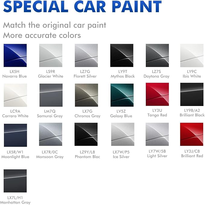 LY7W Light Silver Touch Up Paint Compatible with Audi, DIY Car Paint Scratch Repair, Quick & Easy Fix Automotive Scratch Repair for Q7/A3/A4/A6/A8/S4/S6/S8/TT/Quattro