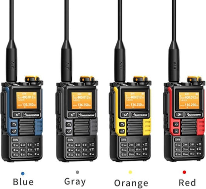 UVK5(99) AM/FM/DTMF Walkie-Talkie 200CH 20-1000MHZ Walkie-Talkie NOAA Weather Forecast with Flash Copy Frequency Tpye-C LCD Display for Hiking Camping Travel Two-Way Radio (Red)