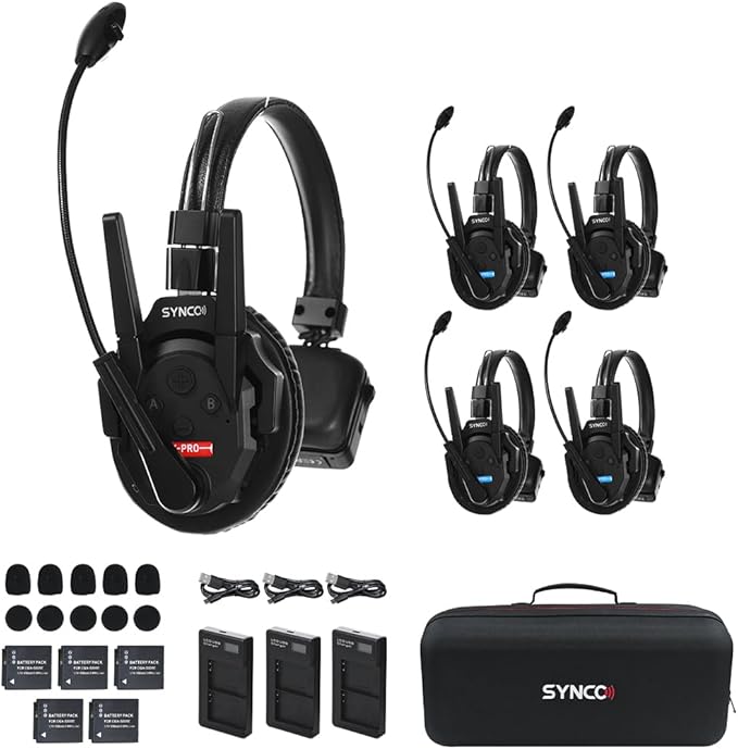 SYNCO XTALK XPro5 Wireless Intercom Headset System 2.4 GHz 500M/1640FT Full