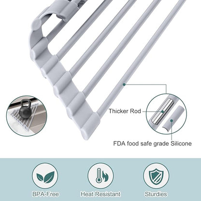MERRYBOX Triangle Roll Up Dish Drying Rack Over The Sink, 2025 Anti-Rust Sink