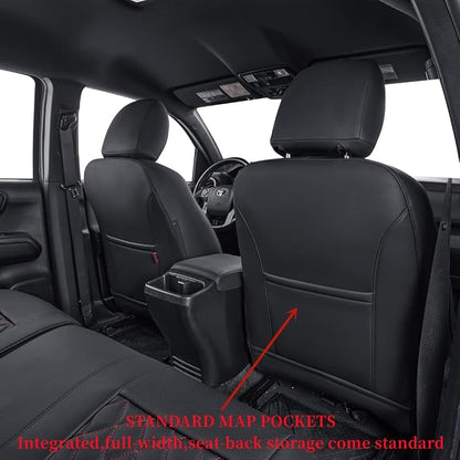 coverdream Tacoma Seat Covers Custom Fit for 2016-2023 Toyota Tacoma Access Cab/Xtra Cab SR SR5,Fully Covered Faux Leather Waterproof Truck Seat Protector-Full Set (Black & Diamond)