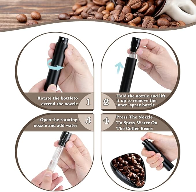 4Pcs Coffee Bean Dosing Cup and Spray Bottle Kit