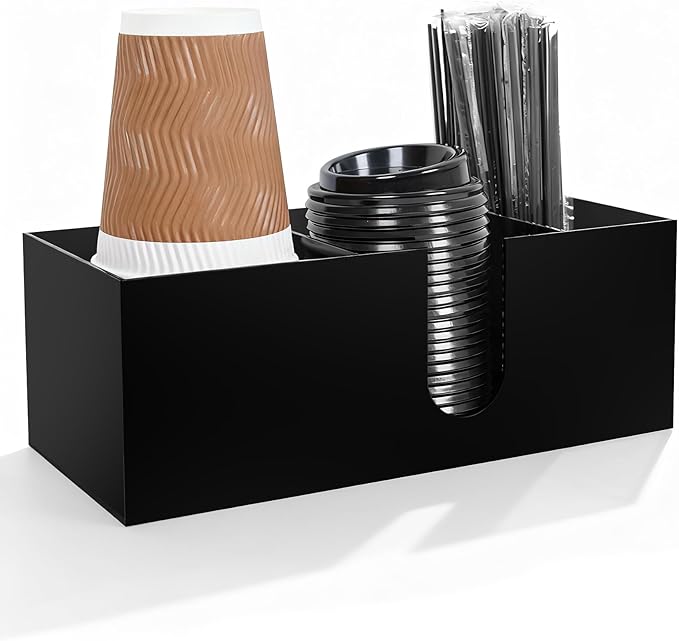 Acrylic Coffee Cup Holder for Countertop, 3 Slots Acrylic Coffee Bar