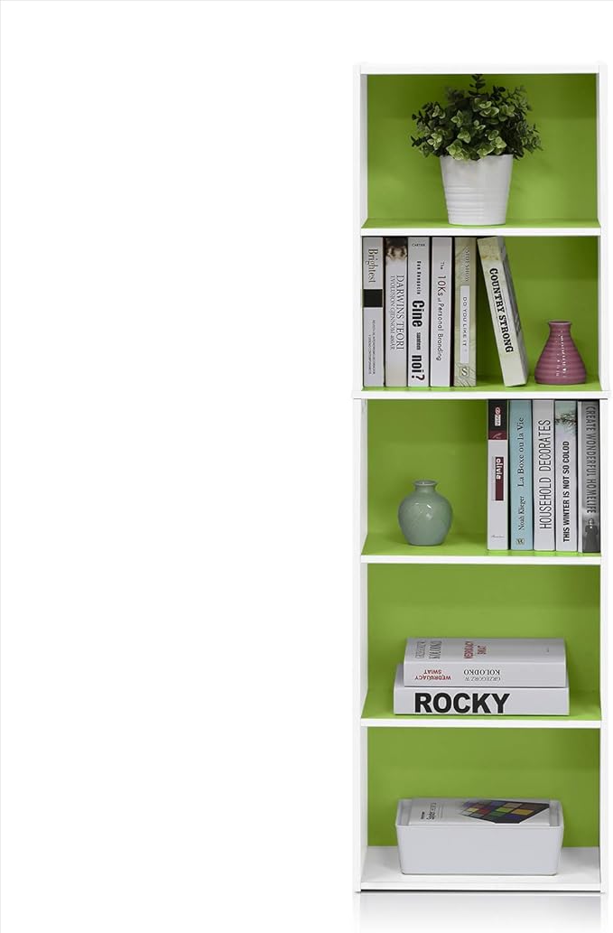 Furinno LUDER Book Shelf, 5-Tier Bookshelf, Bookcase