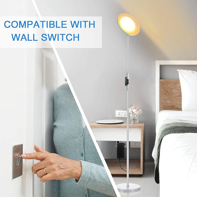 JOOFO Floor Lamp, 30W/2400LM Sky LED Modern Torchiere 3 Color Temperatures