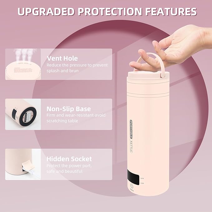 Travel Electric Kettle Portable Small Mini Tea Coffee Kettle Water Boiler