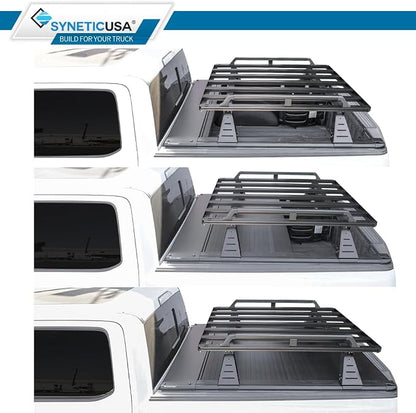 Syneticusa ER Power Retract Hard Tonneau Cover with Rack Kit Fits 2004-2026 Ford F-150 6’7” (78.9”) Truck Bed Off Road Overlanding Retractable