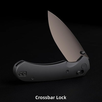Folding Pocket Knife,3.31” M390 Blade,Erogonomic Titanium Handle,Hunting Survival Knife,EDC Knife for Hunting Camping Survival Outdoor Fishing Hiking（Black）