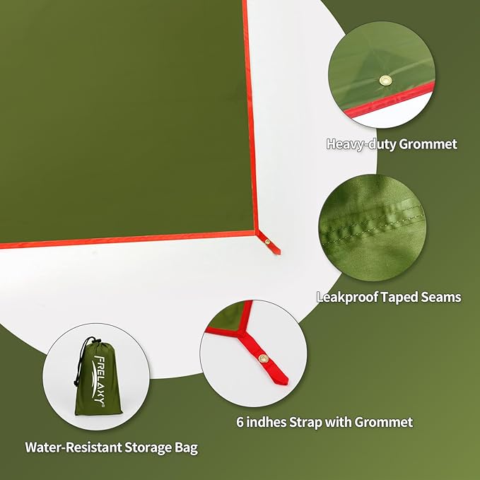 Frelaxy Tent Footprint, Waterproof Camping Tarp, Durable Tent Floor to Elevate Your Camping, Hiking, Backpacking, Hammock, Beach Experience