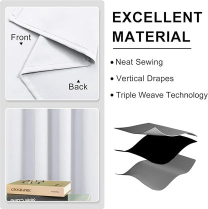DWCN Blackout Curtains 84 Inches Long, Room Drakening Drapes