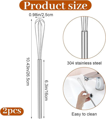 Hecila Mini Whisk Stainless Steel Mixer Compact Small Whisks