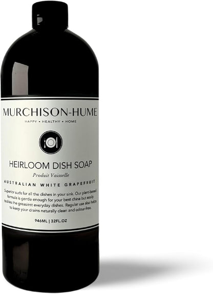 Murchison-Hume Heirloom Dish Soap Refill | Plant-Based Dishwashing Liquid | Tough on Grease | Gentle on Hands | Non-Toxic | Safe for Fine China | Australian White Grapefruit | 32 fl oz