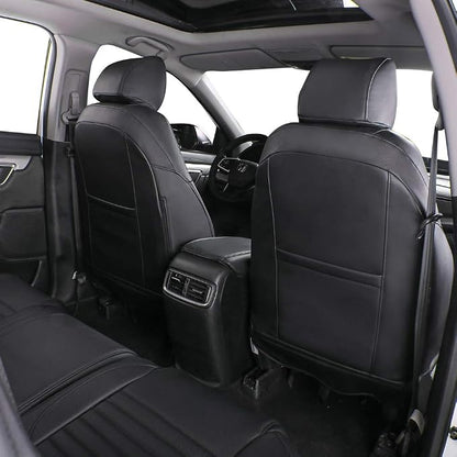 EKR CRV Car Seat Covers Custom Fit for Honda CRV 2012 2013 2014 LX,Leather Truck Seat Cover for SUV Full Set,Waterproof Car Seat Cushion, Faux Leather (Black)