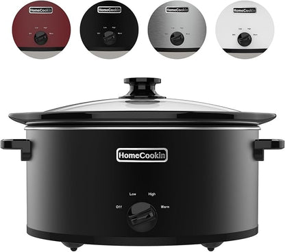 HOMECOOKIN 8 Quart Slow Cooker Oval Manual Pot Food Warmer