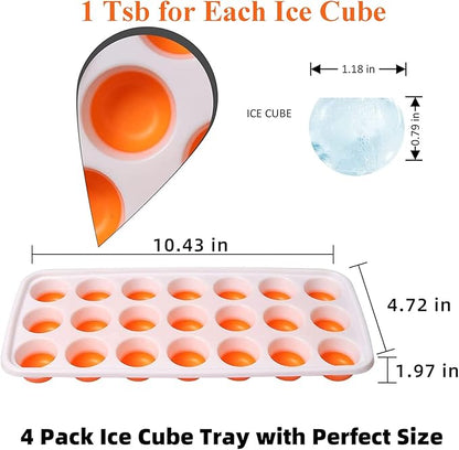 Ice Cube Trays with Lids BPA Free, Dishwasher Safe