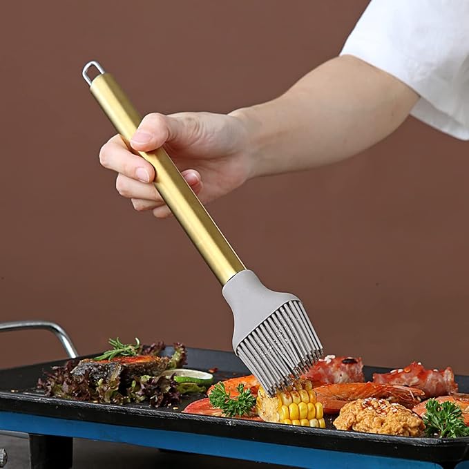 Gold Basting Brush, Berglander Non-stick Silicone Kitchen Brush