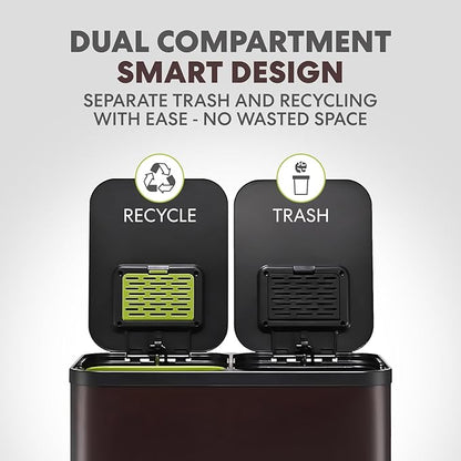 Simpli-Magic 60 Liter / 16 Gallon Rectangular Hands-Free Dual Compartment