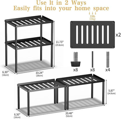 Cabinet Organizer Shelf, 2 Tier Kitchen Cabinet Organizer