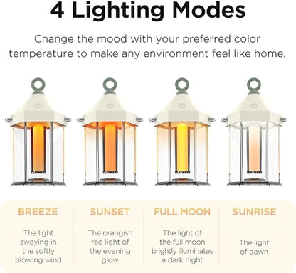 CLAYMORE Cabin Lamp (Ivory) - Aesthetic Portable Lantern for Outdoor Glamping, Camping, Events, Parties & Tents. USB-C Charging, Power Bank Function, Up to 55 Hours Battery Life, 3 Light Modes.
