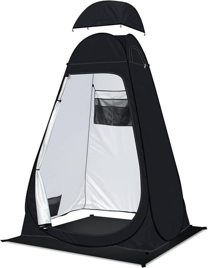 anngrowy Shower Tent Pop-Up Privacy Tent Camping Portable Toilet Tent Outdoor Camp Bathroom Changing Dressing Room Instant Privacy Shelters for Hiking Beach Picnic Fishing Potty, Extra-Tall, UPF 50+