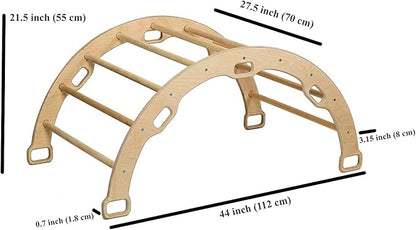Climbing Arch | Montessori Rocker Arch | Arch with Cosy Pillow | Wooden Climbing Arch with Cushion | Wooden Climbing Arch and Rocker | Indoor Playground Cosy Cushion Rocker (Star)
