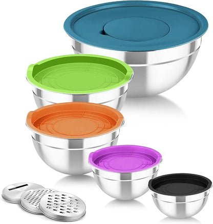 TeamFar Mixing Bowls with Lids,