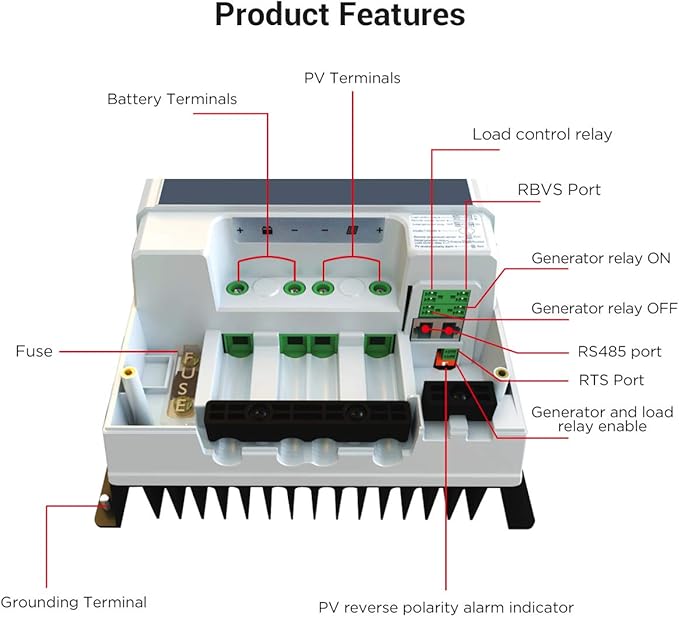 EPEVER 60A MPPT Solar Charge Controller 12V/24V/36V/48V DC Automatically