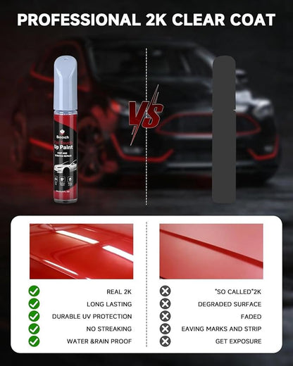 Crystal White Pearl Tricoat 34K for Mazda Touch Up Paint Kit with 2K Clear Coat,Exact Color Match Touch Up Paint for Chip and Scratch Repair