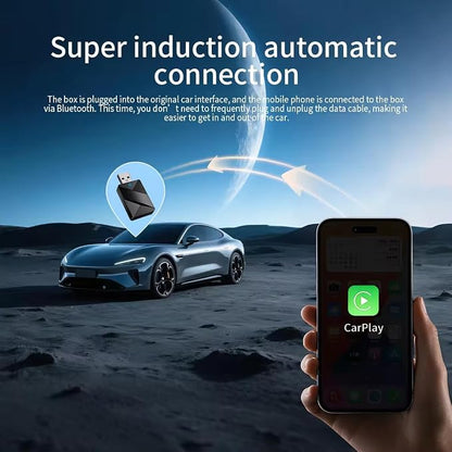 Wireless CarPlay Adapter for KIA NIRO Plug‑in Hybrid 2018-2024‌, Converts Wired to Wireless Dongle 2-in-1 5.8GHz Plug and Play Intelligent Voice Control Lag-Free