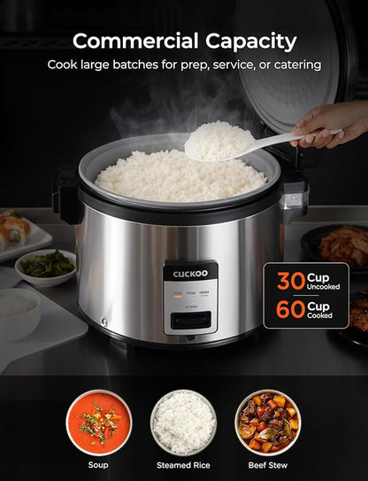 CUCKOO Commercial Rice Cooker & Warmer, Extra Large Rice Cooker 30-Cup Uncooked