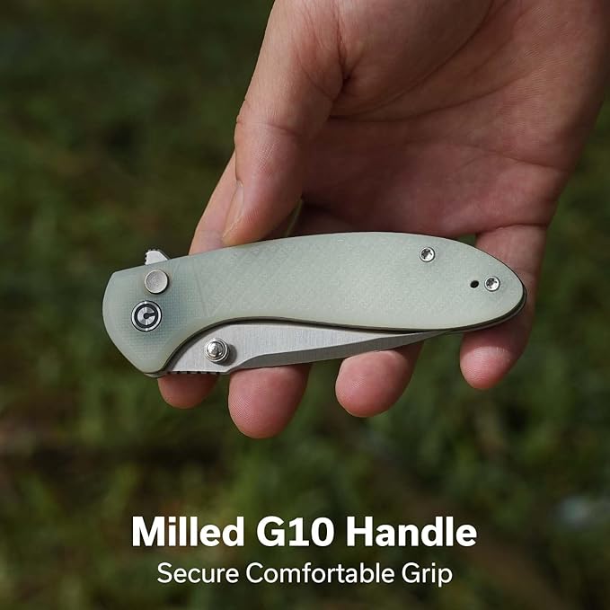 CIVIVI Faeger Pocket Folding Knife for EDC, 2.98" Swedish 14C28N Blade G10 Handle, Reversible Clip for Men Women Outdoor Carry C24031-3 (Natural)