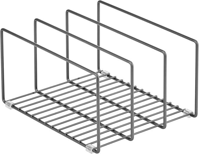 mDesign Metal Pan Organizer for Kitchen Cabinet, Pantry Shelf