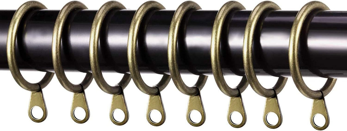 Metal Curtain Hooks Rings 40mm Internal Diameter Eyelets for Curtain Poles Drapery Pole Hooks Antique Brass Pack of 24