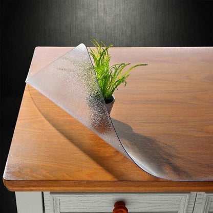 NECAUX 17 x 54 Inch Frosted Table Protector, 1.5mm Thick Plastic Desk Pad Mat & Top Cover for Coffee, Writing, Dresser, Vanity & Makeup Tables