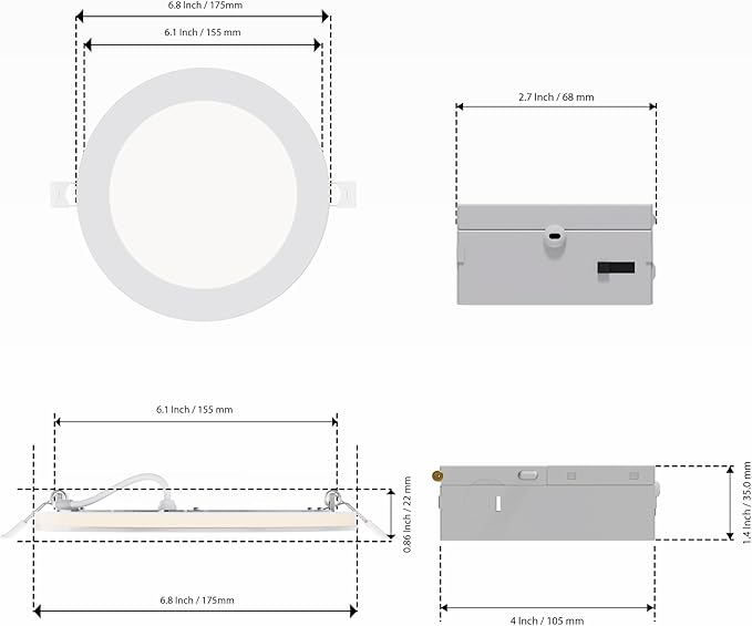 INFIBRITE 6 in Slim Recessed LED Downlight