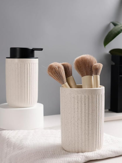 Bosilunlife Soap Dispenser and Toothbrush Holder Set - 11Oz Foam Soap Dispenser