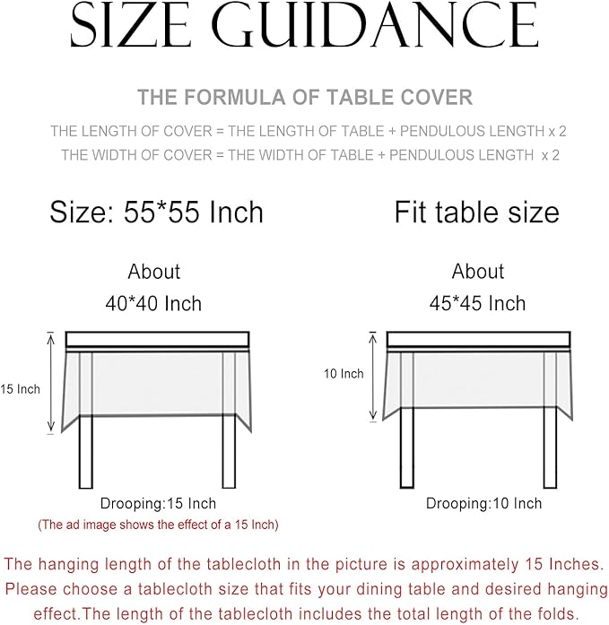 patdrea Designer Vintage Linen Small Square Tablecloth,French Anti-Wrinkle Durable Floral Table Cloth,Colorful Table Cover for Kitchen Dining,Parties,Christmas,Thanksgiving,Party,55"x55"-Puno