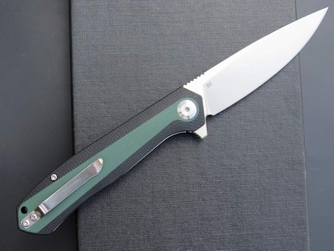 Eafengrow EF964 Pocket Folding Knife G10 Handle D2 Blade EDC Tactical Folder for Outdoor Camping Hiking (Green)