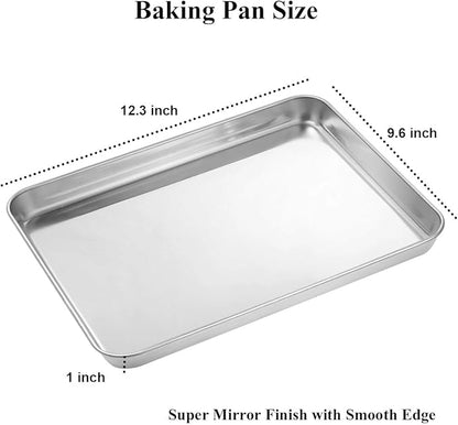 Wildone Baking Sheet with Rack Set, Stainless Steel Cookie Pan baking Tray with
