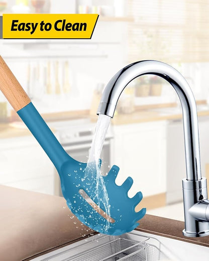 Silicone Pasta Fork and Ladle Spoon Set