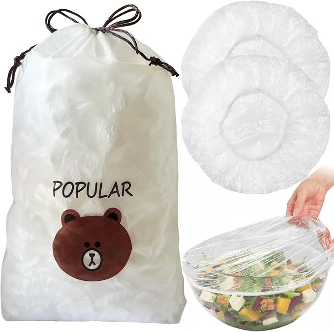 300pcs Plastic Bowl Covers Food Cover, Food Fresh Keeping Bags Elastic Reusable