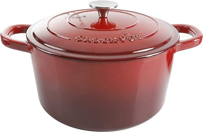 Crock-Pot Artisan 7-Quart Round Enameled Cast Iron Dutch Oven – Scarlet Red