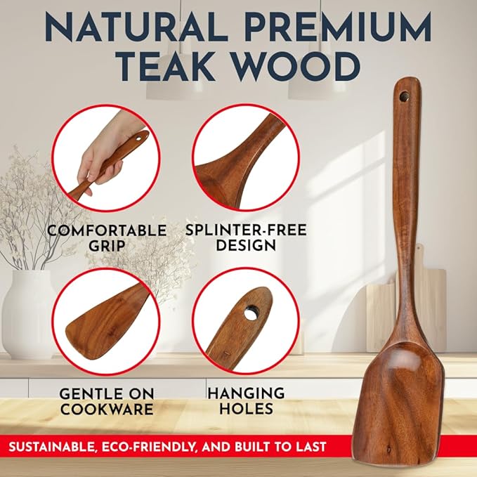 Teak Wooden Utensil Set 6-Piece