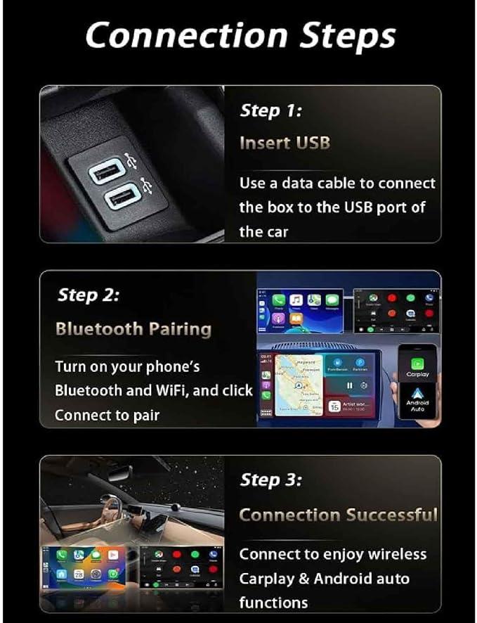 Wireless Carplay Adapter for Mercedes Benz G Class G270 G300 2018-2022 2023 2024 2025 2026, 2-in-1 Plug and Play Android Auto Carplay Adapter Car Play Dongle Convert Wired to Wireless CarPlay