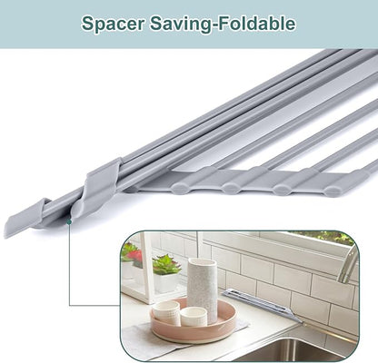 MERRYBOX Triangle Roll Up Dish Drying Rack Over The Sink, 2025 Anti-Rust Sink