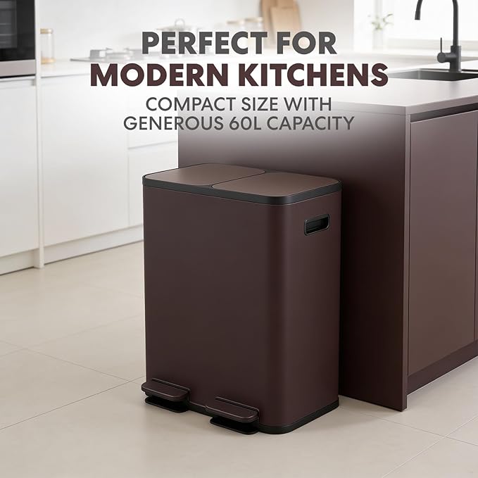 Simpli-Magic 60 Liter / 16 Gallon Rectangular Hands-Free Dual Compartment