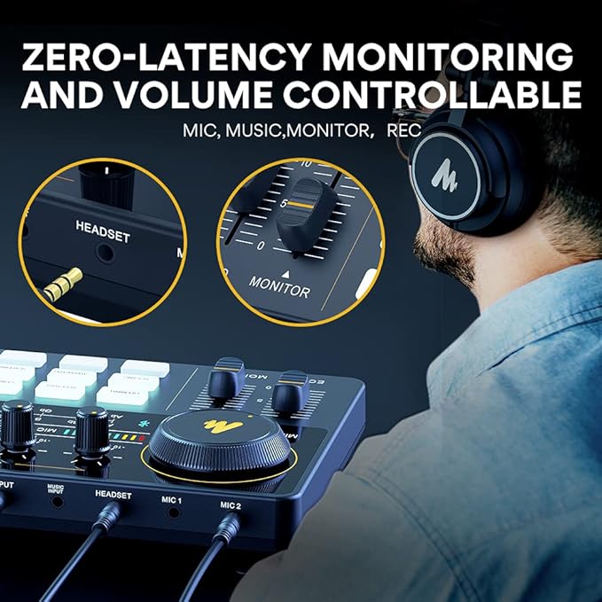 MAONO Podcast Equipment Bundle Audio mixer All-in-One Podcast Production Studio