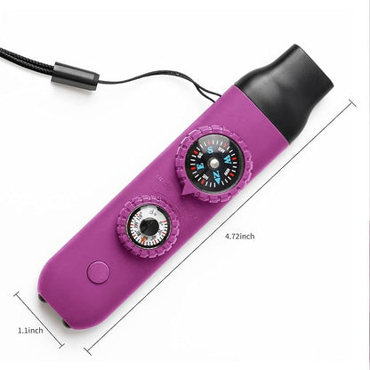 Multifunctional Survival Emergency Whistle for Kids with Compass Hiking Survival, Thermometer & Neck Lanyard | Emergency Safety Gear for Hiking, Camping, Kayaking, Boating, Climbing